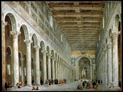Interior of the Basilica of St Paul Outside the Walls in Rome by Giovanni Paolo Pannini