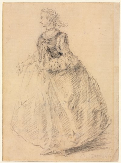 Standing Woman with an Ermine Muff, 18th century by Giovanni Paolo Pannini