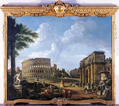 Colosseum and Arch of Constantine, by Giovanni Paolo Pannini by Giovanni Paolo Pannini
