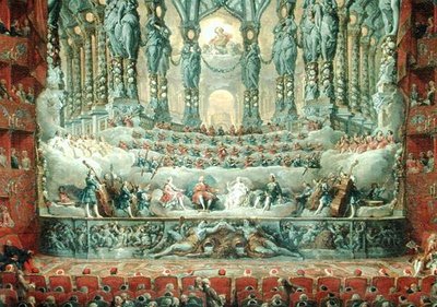 Concert given by Cardinal de La Rochefoucauld at the Argentina Theatre in Rome, in Celebration of the Marriage of Louis the Dauphin son of Louis XV, to Marie-Josephe of Saxony by Giovanni Paolo Pannini