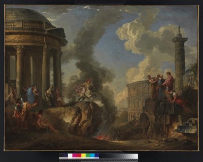 Marcus Curtius Leaping into the Gulf c.1730 by Giovanni Paolo Pannini