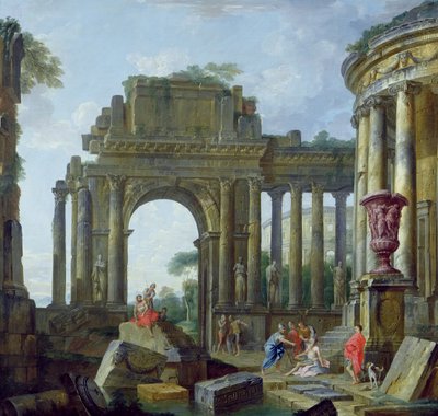 Roman Ruins with the Blind Belisarius by Giovanni Paolo Pannini