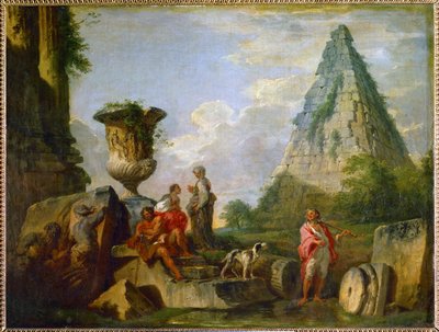 Ancient Ruins with the Pyramid of Gaius Cestius by Giovanni Paolo Pannini or Panini