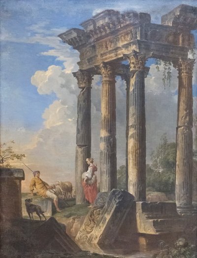 Ruins with Shepherds by Giovanni Paolo Pannini