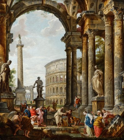 The Philosopher Diogenes Throwing Down His Bowl by Giovanni Paolo Pannini