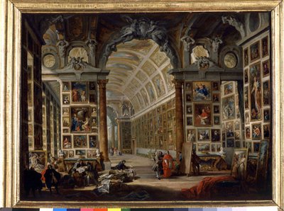 The gallery of Cardinal Silvio Valenti Gonzague by Giovanni Paolo Pannini