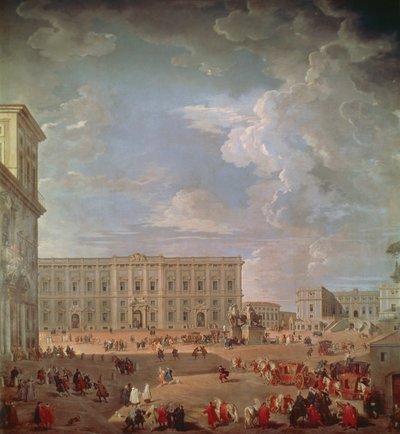View of Quirinale and Piazza di Monte Cavallo by Giovanni Paolo Pannini