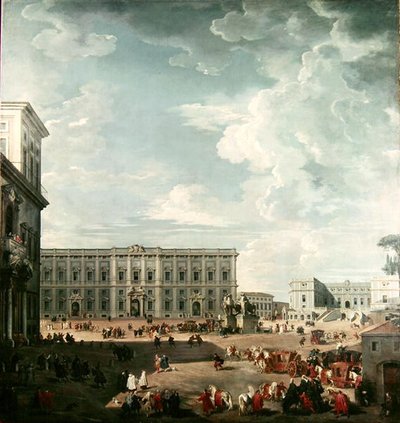 View of the Piazza del Quirinale, Rome by Giovanni Paolo Pannini