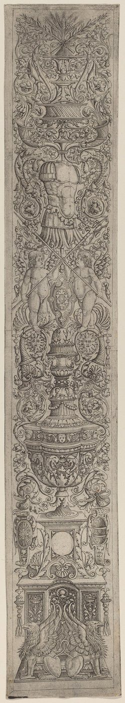 Ornament Panel: Griffins and Two Cupids Crossing Halberds by Giovanni Pietro Birago and Zoan Andrea