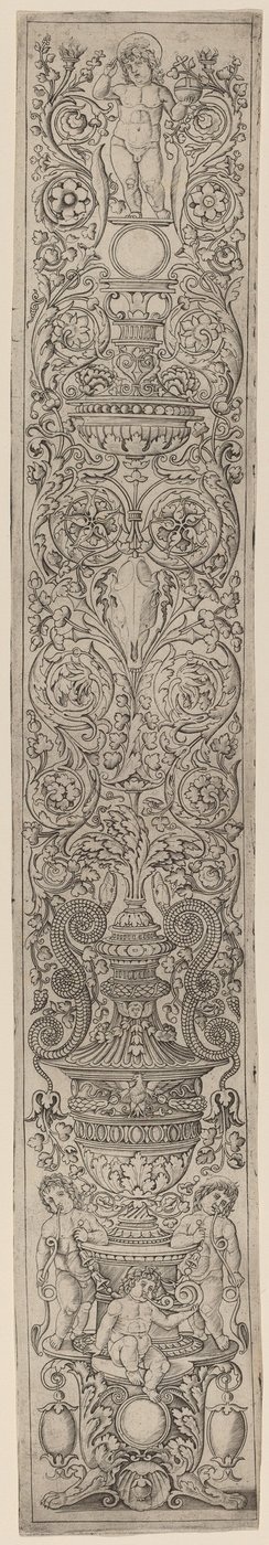 Ornament Panel: Three Children Blowing Horns by Giovanni Pietro Birago and Zoan Andrea