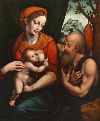 Virgin and Child with Saint Jerome by Giovanni Pietro Rizzoli (attr. to) Giampietrino