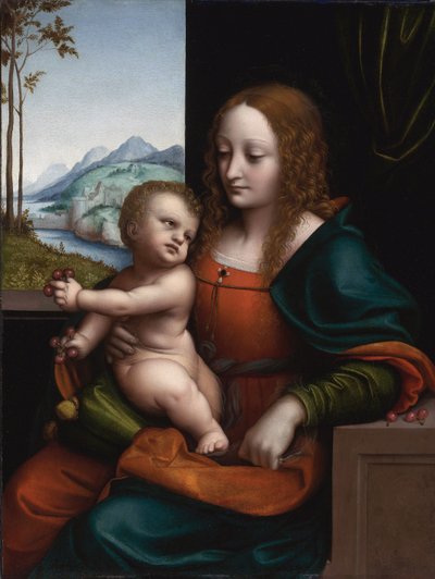 Madonna with Cherries by Giovanni Pietro Rizzoli Giampietrino