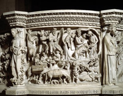 Detail of the Reliefs of the Chair by Giovanni Pisano: The Voyage and the Adoration of the Magi (Detail) by Giovanni Pisano