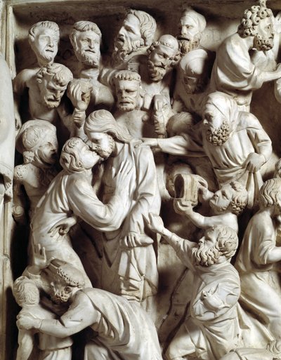 Detail of the Reliefs of the Chair by Giovanni Pisano: The Kiss of Judas (Detail) by Giovanni Pisano