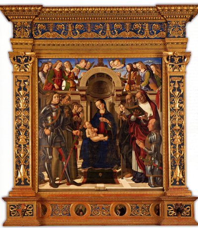 Madonna and Child Enthroned Between Saints George, Francis of Assisi by Giovanni Santi