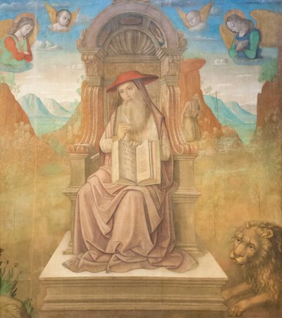 Saint Jerome Enthroned by Giovanni Santi or Sanzio