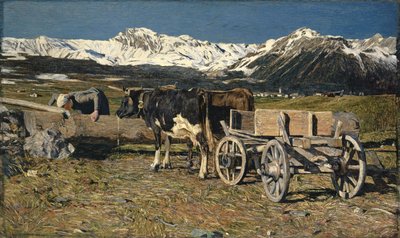 At the Watering Place (Cows in the Yoke) by Giovanni Segantini