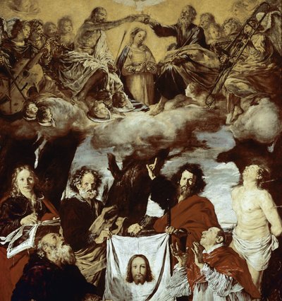 The Coronation of The Virgin, The Veil of Veronique and Saints (Detail) by Giovanni Serodine