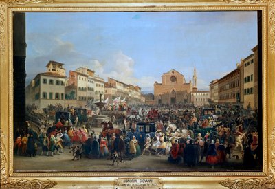 Carnival at Santa Croce Square in Florence by Giovanni Signorini