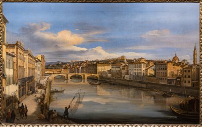 View of the Arno from the Alla Carraia Bridge by Giovanni Signorini