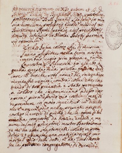 Handwritten Page of a Treaty of Music by Giovanni Spataro by Giovanni Spataro