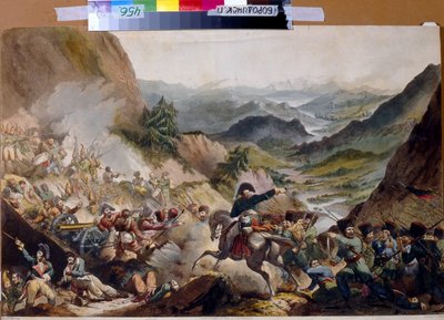 Prince Piotr Ivanovitch Bagration Leads the Cossacks to the Attack in the Alps by Giovanni Vendramini