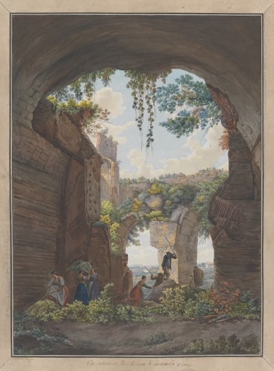Interior of the Baths at Caracalla by Giovanni Volpato, Louis Ducros
