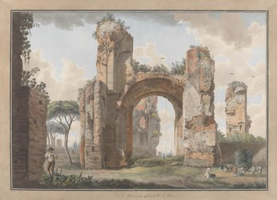 Interior of the Baths at Caracalla, ca. 1780 by Giovanni Volpato, Louis Ducros