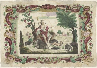 The Prodigal Son as a Swineherd Filius Prodigus Qui Pascit Porcos (title on object) by Giovanni Volpato (possibly)