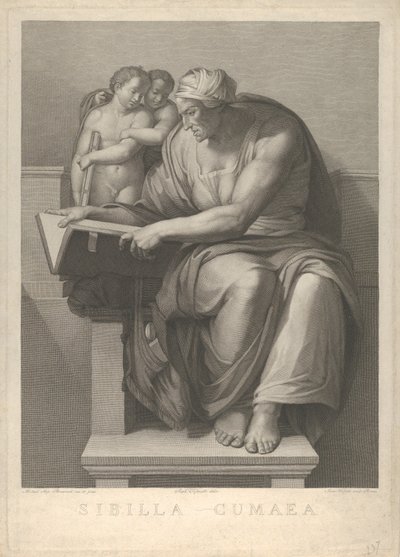 The Cumaean Sibyl after the fresco by Michelangelo in the Sistine Chapel, 1784-90 by Giovanni Volpato
