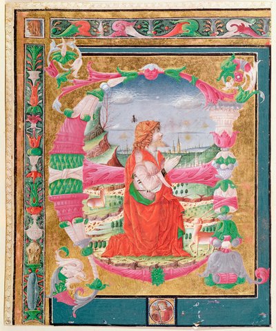 Historiated initial letter E with a kneeling figure of King David by Giovanni and Cicognara, Antonio Gadio