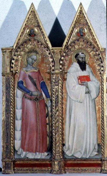 SS. Catherine of Alexandria and Bernardo (detail) by Giovanni da Milano