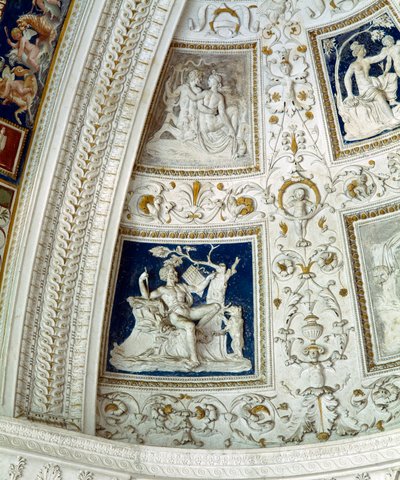 Loggia, Vault with Mythological Relief Panels (detail) by Giovanni da Udine