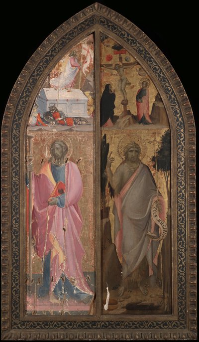 Saint James Major and Resurrection, Saint John the Baptist and Crucifixion by Giovanni dal Ponte