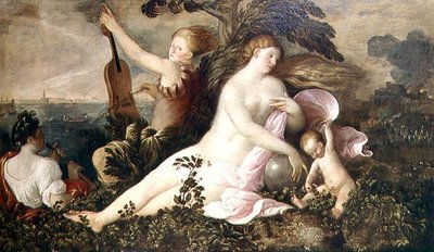 Allegory of a Venetian Victory, the Central Figure of Fortune or Chance Accompanied by Figures Symbolising Nature and Music by Giovanni de Busi Cariani