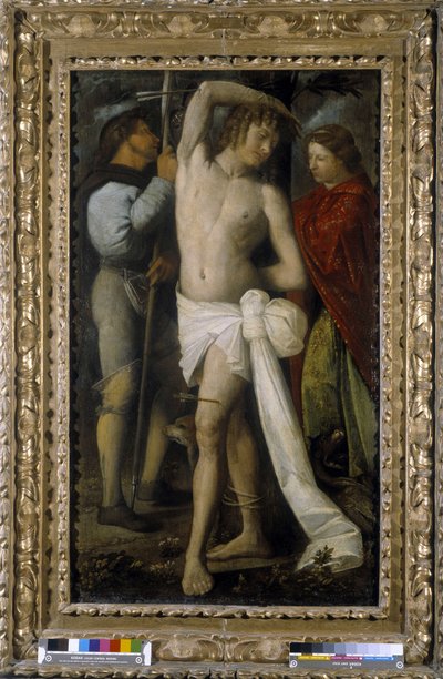 Saint Roch, Saint Sebastian and Saint Margarita by Giovanni de Busi Cariani