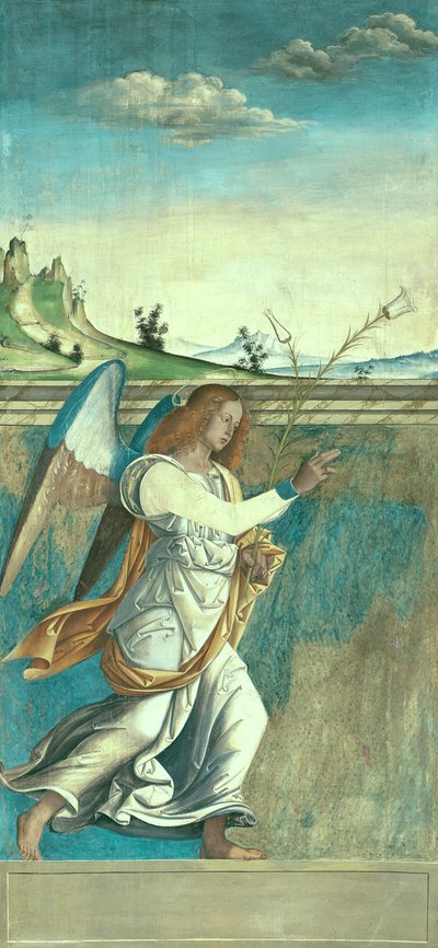 Angel Gabriel, Annunciation Panel Originally Forming One of the Outside Shutters of the Organ in San Bartolomeo, Vicenza by Giovanni de