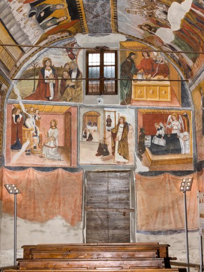 The Main Door of the Botoneri Chapel with the Paintings Depicting the Passion of Christ by Giovanni di Cherasco Botoneri