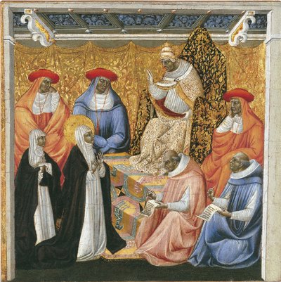 Saint Catherine of Siena before the Pope at Avignon by Giovanni di Paolo