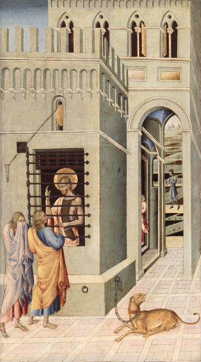 Saint John the Baptist in Prison Visited by Two Disciples by Giovanni di Paolo