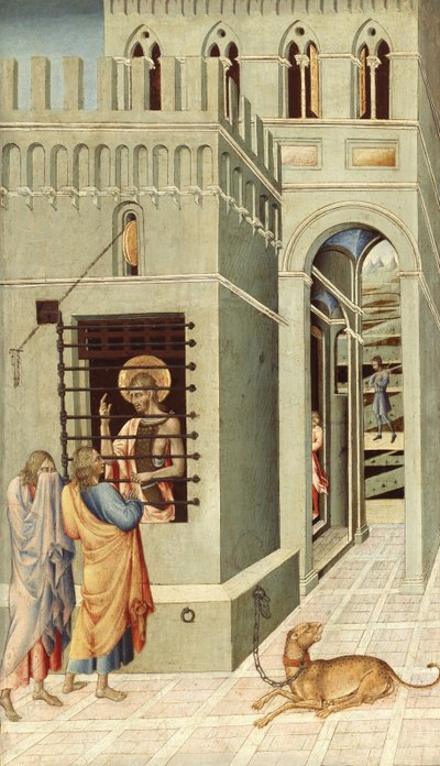 Saint John the Baptist in Prison Visited by Two Disciples, 1455-1460 by Giovanni di Paolo