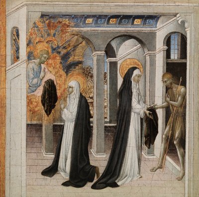 St. Catherine of Siena and the Beggar by Giovanni di Paolo