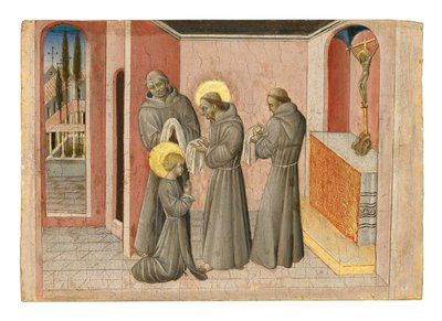 The Investiture of Saint Clare: the Saint receiving the clothes of her Order from Saint Francis by Giovanni di Paolo