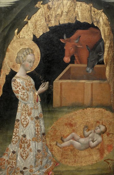 The Nativity, Saint Victorino, Saint Ansano, (Detail) by Giovanni di Paolo di Grazia