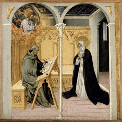 St. Catherine of Siena Dictating Her Dialogues by Giovanni di Paolo di Grazia