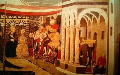 Frontal from the Adimari Cassone depicting a wedding scene in front of the Baptistry, c.1450 by Giovanni di Ser Giovanni Scheggia