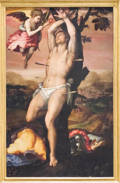 Saint Sebastian Receives the Crown and Palm of Martyrdom by Girolamo (1521 c.1580) Siciolante