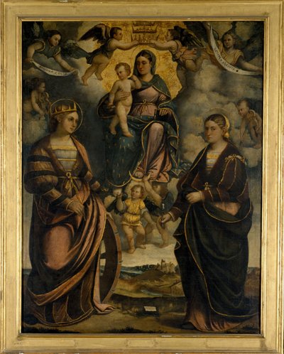 Madonna and Child between the saints Catherine and Apollonia, 1526 by Girolamo Dal Toso