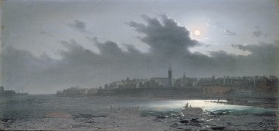 View of Malta off the Harbour at Night, 1876 by Girolamo Gianni