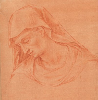 Head of a Mourning Woman in Profile to the Left by Girolamo Macchietti